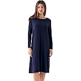 GYS Women's Nightgowns Bamboo Viscose Soft and Comfy Long Sleeve Pajama Dress