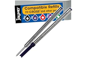 Jaymo Replacement for Cross Selectip 8521 - Measures 4.375 in / 111 mm Long - Gel Rolling Ball Pen Refill - 2 Blue
