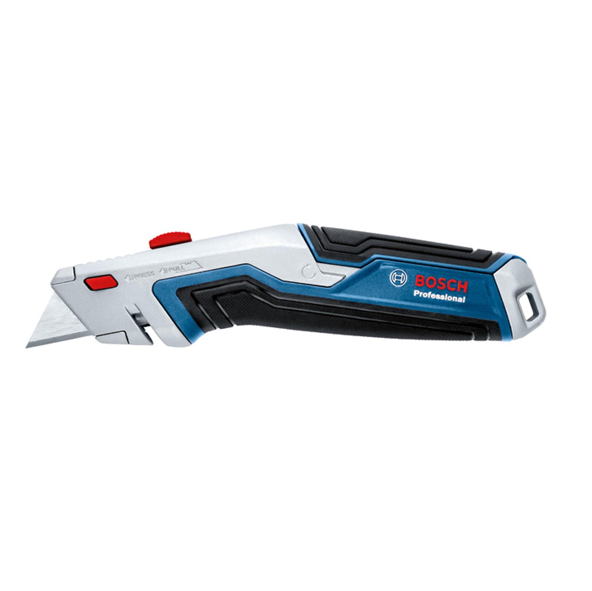 Bosch PRO Universal-Teppichmesser mit ausziehbarer Klinge und Klingenfach im Griff (inkl. 3x Trapezklingen)