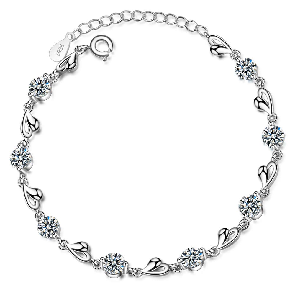 Chandler 2019 Silver Bracelet Made with Shiny White Zirconia Love Gift for Women Girls Fashion Jewelry