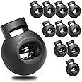 Round Cord locks, Plastic Toggle Spring Stopper for Drawstring Paracord Hat Clip Marathon Shoeslace Tent Pet Backpack