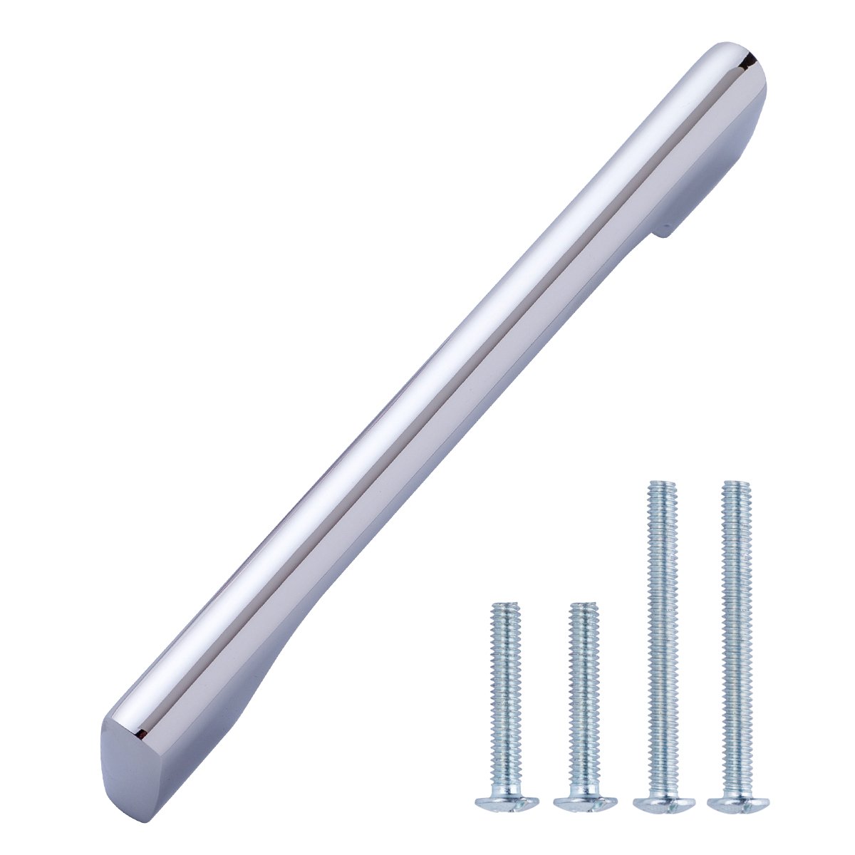 AmazonBasics Wide Die Cast Cabinet Handle, 6.57" Length (6.3" Hole Center), Polished Chrome, 10-Pack