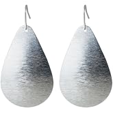 Brushed Gold or Silver Light Weight Teardrop Earring | SPUNKYsoul Collection