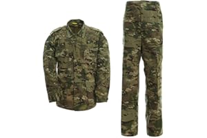 LANBAOSI Men's Tactical Hunting Uniform Combat Suit Shirt Jacket Coat and Pants Set