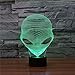 3D Illusion Alien Night Light,Abstractive LED Acrylic Desk Lamp with 7 Color Change Touch White Crack Base for Holiday Birthday Xmas Children's Gift
