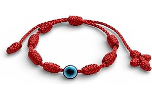 Liamlove Pulserapara Bebe, Pulsera Ajustable 7 Nudos Contra Mal de Ojo Bebe, Pulsera Roja Proteccion