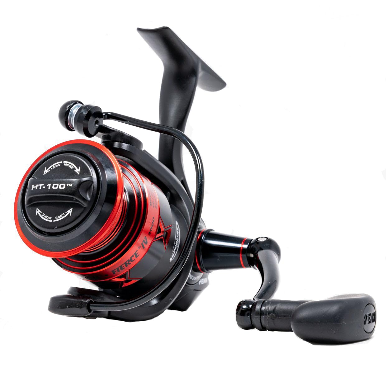 PENN Fierce IV Spinning, Fishing Reel, Spinning Reels, Sea - Inshore Fishing, Versatile Sea Fishing For Boat, Kayak, Shore, Jigging, Surf, and All-Round Use, Unisex, Black/Red, 8000