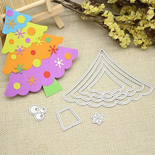 Whitelotous Different Patterns Metalic Christmas Cutting Dies Stencil DIY Scrapbooking Album Paper Card (Tree) - Thumbnail 4