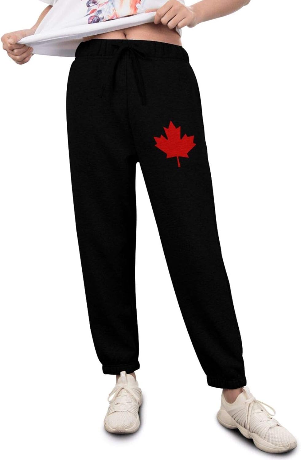 Canadian Flag Canada Maple Leaf Juniors Women's Sweatpants Loose