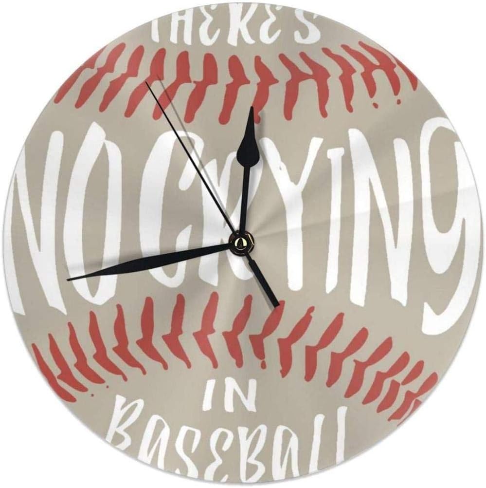 Hgjhy Relojes de Pared，Vintage No Hay Llanto En El Béisbol Impreso para