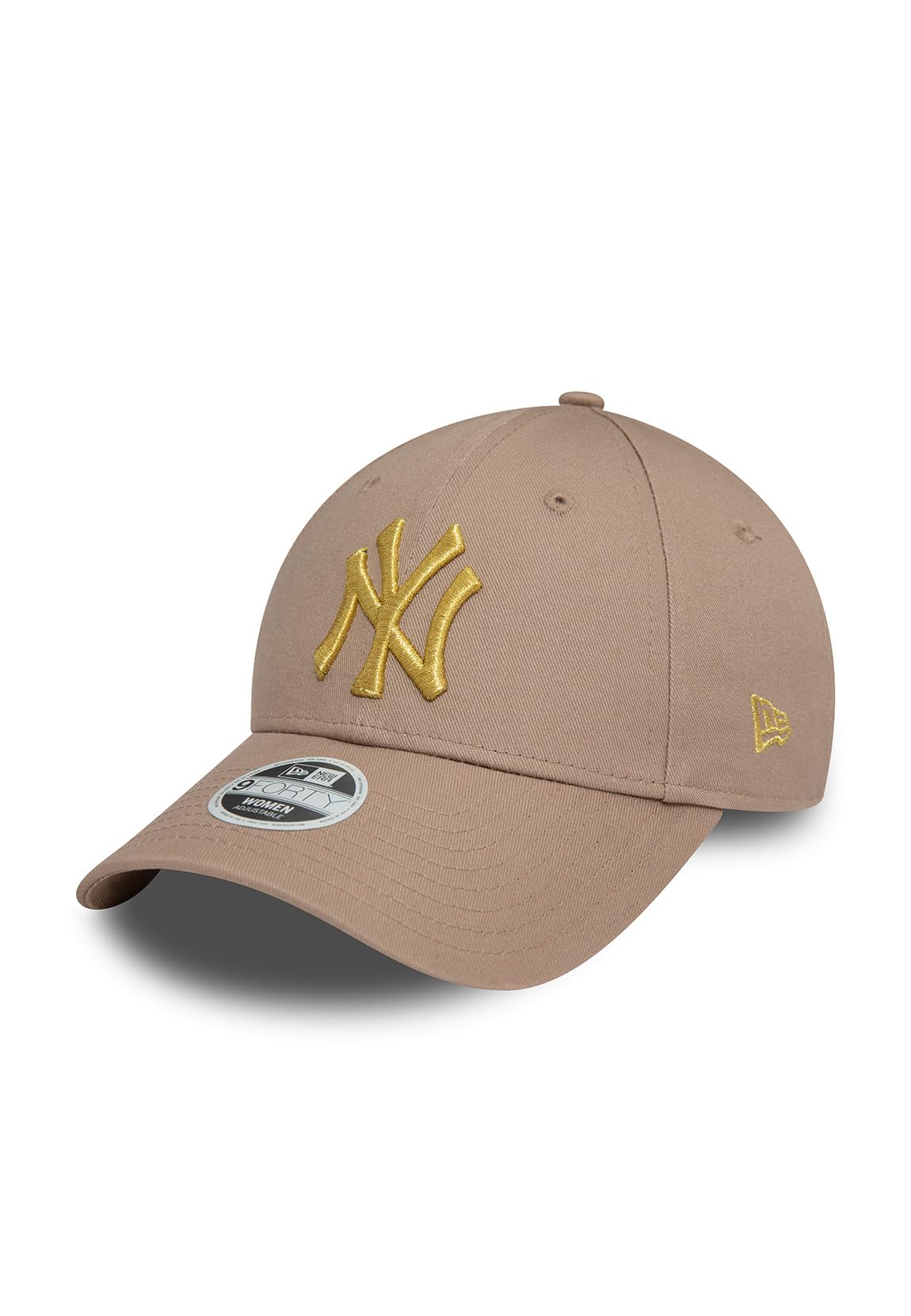 New Era Women's 9Forty Metallic Logo MLB New York Yankees Baseball Cap Hat Pastel Brown