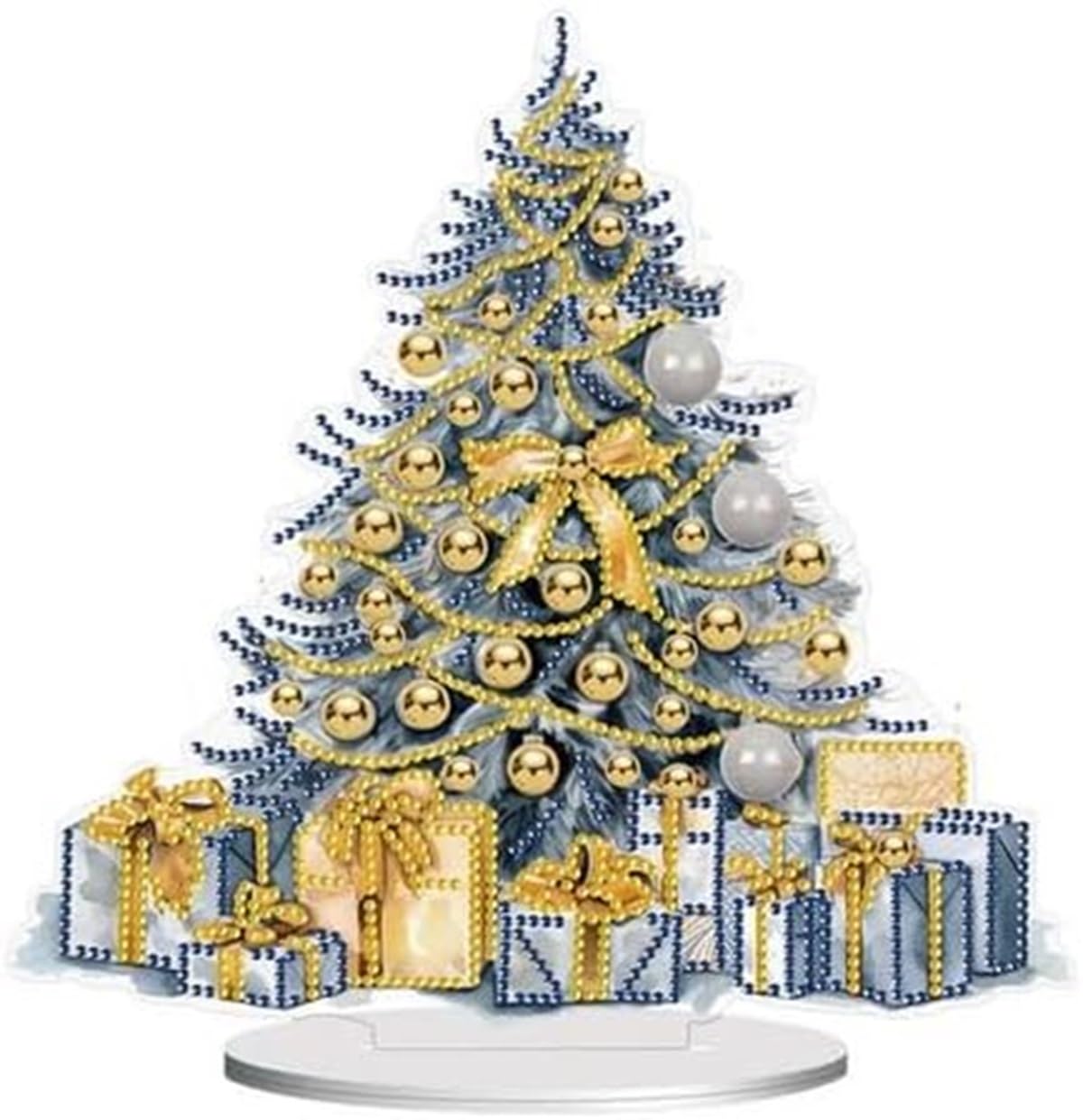 Syntego 5D DIY Christmas Tree with Presents Diamond Painting Kit Crystal Rhinestone Acrylic Table Top Decoration (Xmas Tree 2)