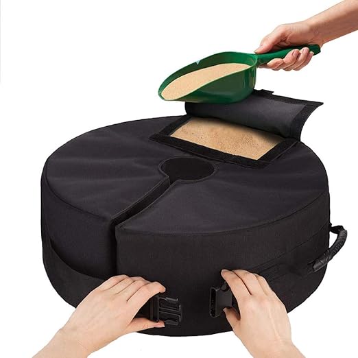 Betterle Umbrella Base Weight Bag 46cm Round Weatherproof Garden Parasol Weights Sandbag For Outdoor Pop Up Canopy Patio Umbrella Amazon Co Uk Garden Outdoors