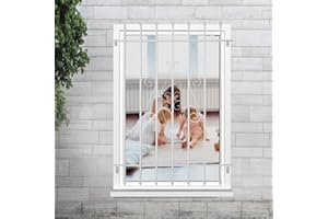 WEWORTH Spear Point Heavy Duty Window Bar,Window Security Bars Guards for Prevent Burglary,Safety for Home and Pet(36×50-2Pack,White,Choose The Installation Accessories You Need Separately