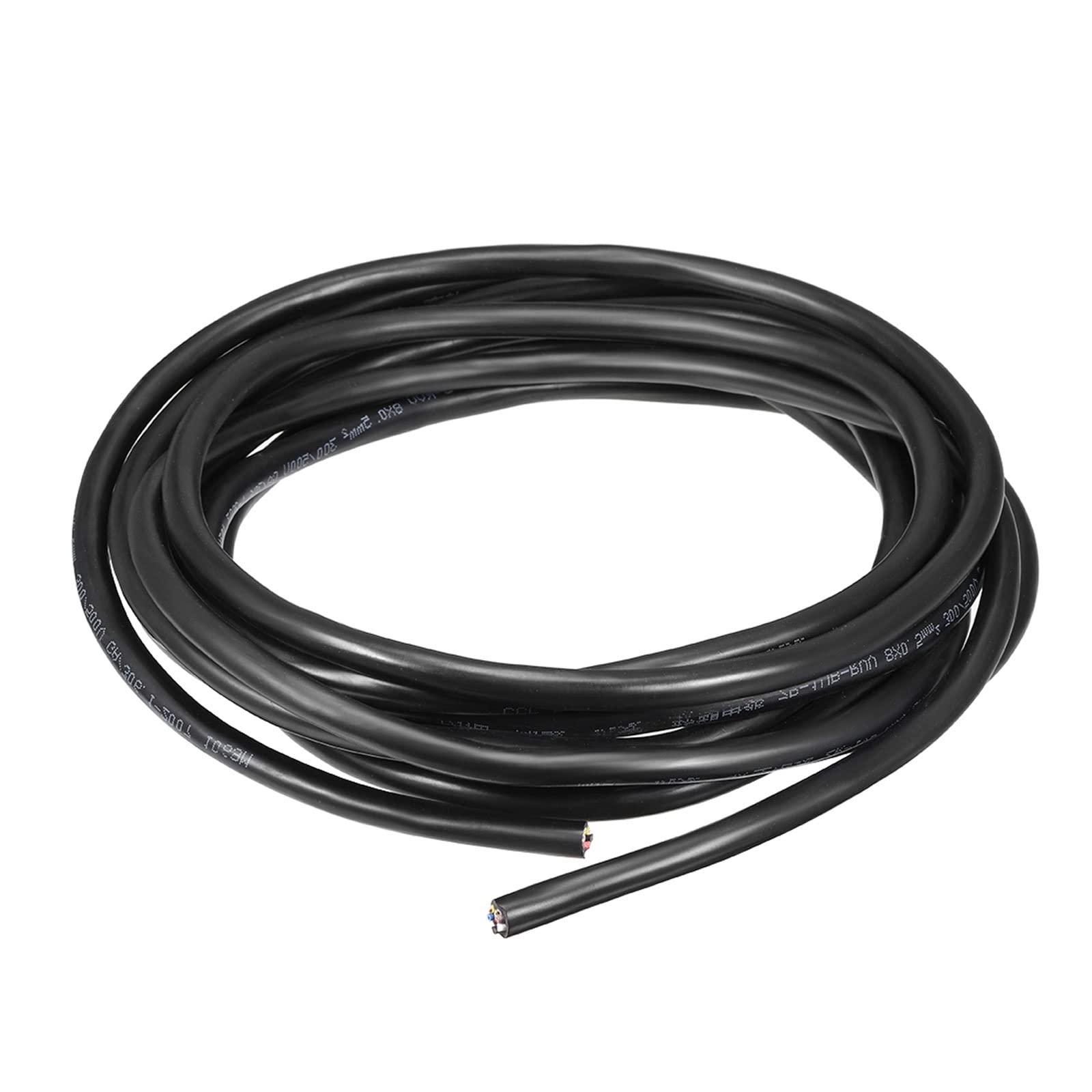 Rebower RVV Wire Cable 7 Conductor PVC Coated Copper, [for Car Solar RV Inverter] - 18AWG / 9.8Ft / 0.75x7 / Black