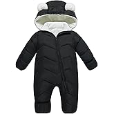Funnycokid Baby Snowsuit Infant Winter Puffer Coat Newborn 3-24M Hooded Jumpsuit Bodysuits Kids Unisex Outdoor Clothes