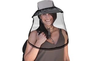 AJFHKJ Mosquito Net Hat Women Men Bug Net for Head,Mosquito Net Sun Hat Bucket Hat Fishing Hat with Net Mesh Beekeeper Garden Hat