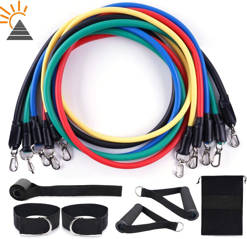 NKY Resistance Band Exercise Bands and Workout Set,For Arm,Legs,Glutes Training Tubes, For Men Women total body exercise/Pilates/Yoga/Home Gym Equipment