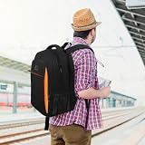 MATEIN Travel Laptop Backpack 15.6 Inch Anti Theft Water Resistant Black Orange view 5
