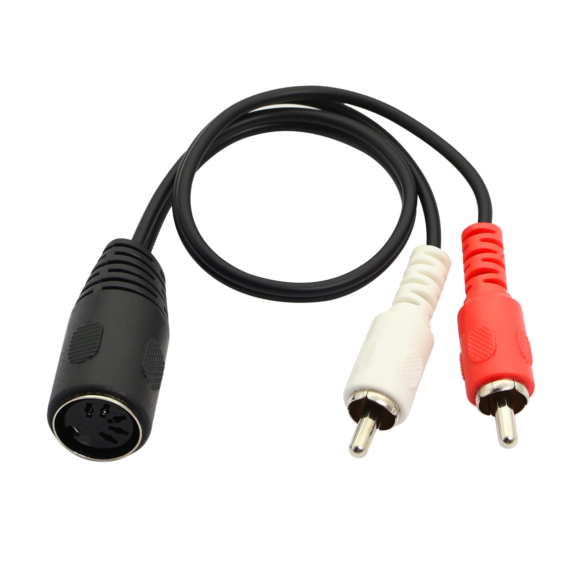 CERRXIAN DIN 5 Pin to RCA Cable,1FT 5 Pin Din Female to 2 RCA Male Audio Cable
