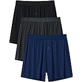 COLORFULLEAF Men's Bamboo Rayon Boxers Boxer Shorts Soft Relaxed Summer Sleepwear Shorts Underwear