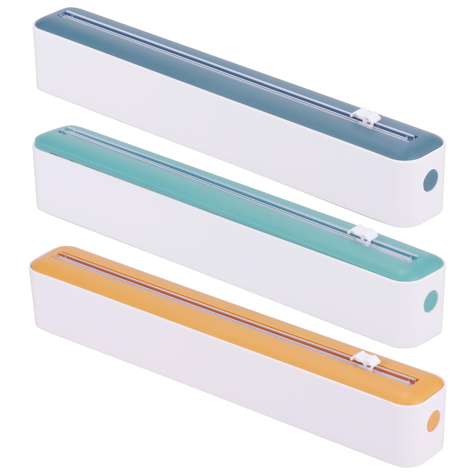 Photo 1 of **MISSING PARTS - MISSING 1**
3Pcs Plastic Wrap Dispenser with Slide Cutter, Practical Food Wrap Dispenser, Reusable Cling Wrap Dispenser, Refillable Cling Film Dispenser, Veggies Refillable Plastic Wrap Dispenser for Home