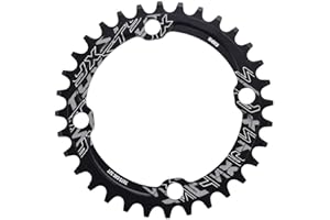 Bike Chain Ring, 32/34/36/38T BCD Aluminum Alloy Mountain Bike Steel Single Crank Chain Ring Round Gear Chain Ring for Mounta