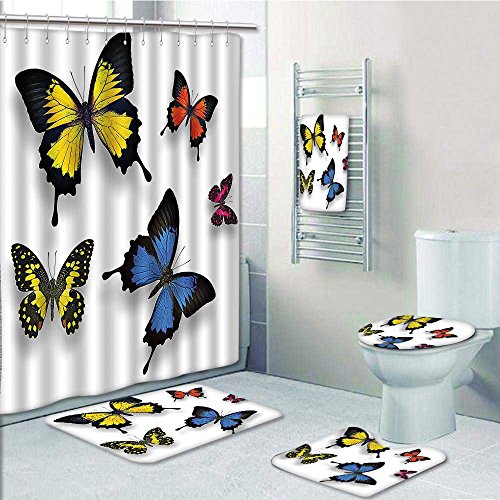 Rust Embroidered Floral 18 Piece Bathroom Set Rugs Shower Curtain Hooks Towels Bath Accessory Sets Home Garden