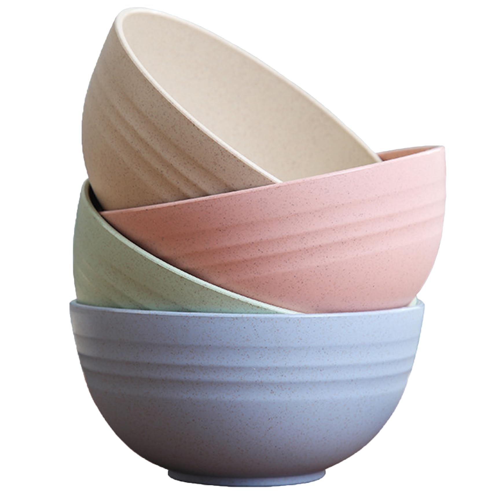 Plastic Cereal Bowls 4 Pieces, Unbreakable 700ml/24oz Lightweight Bowl Set, Reusable Serving Bowl for Rice Noodle Soup Snack Salad Fruit, BPA Free, Dishwasher & Microwave Safe