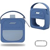 for Bose New SoundLink Micro 2nd Gen Portable Speaker Silicone Case, Blue | 1:1 Molded Fit, Shock Absorption, Metal Carabiner