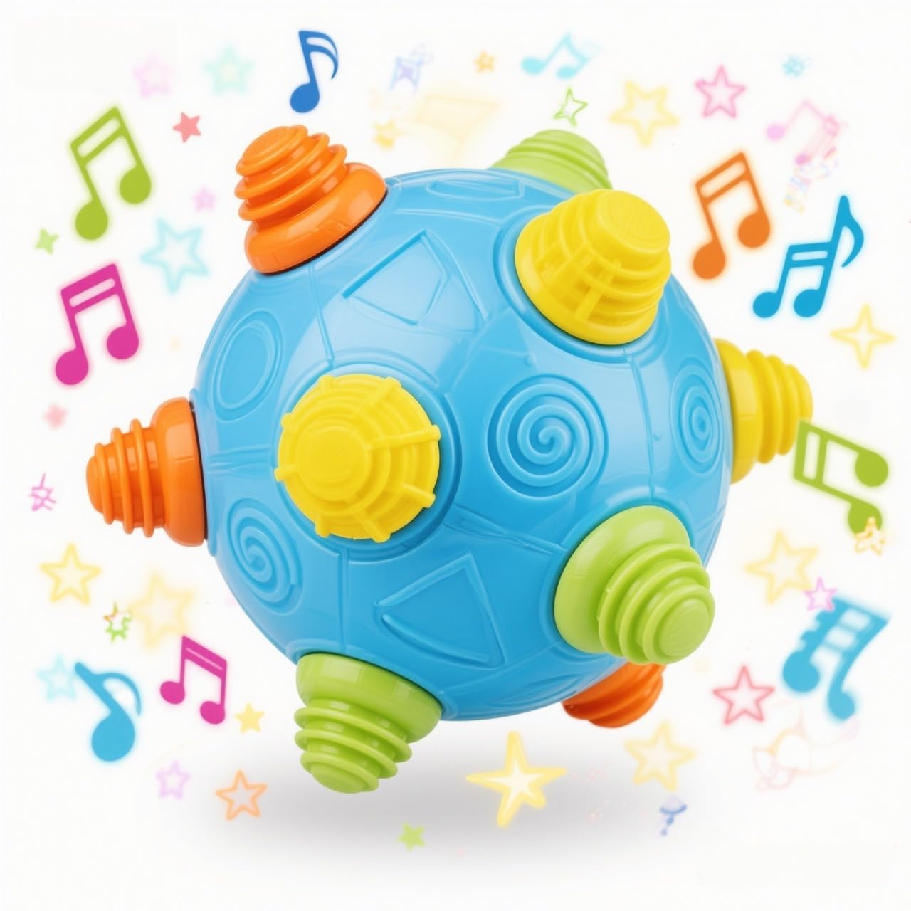 Baby Development Ball Jumping Ball Music Dancing Toy Educational Toy for Baby Toddler Kids Pet for Christmas (Without Battery)