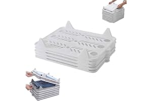 WCGENEF 5pcs Stackable Closet Organizer Set, Interlocking T-Shirt Folding Board System, Easy Access Space-Saving Organizers f