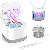MoKo Ultrasonic Retainer Cleaner Machine, 45kHz Ultra Sonic Dental U-V Cleaner Pod, 200ML Portable Denture Cleaning Device fo