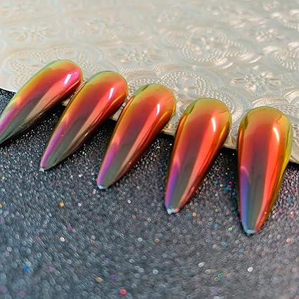 Amazon Co Jp Dshijie ネイルパウダーレッドネイルパーツ ミラーネイルアートデザインカメレオンパウダージェルネイルパーツ 1g入る ホーム キッチン