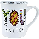 Enesco Our Name is Mud Cuppa Doodles You Matter Coffee Mug, 16 Ounce, Multicolor
