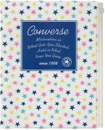 Amazon 学研ステイフル Converse クリアファイル 6ポケット ファスナーポケット付き スター H クリアホルダー 文房具 オフィス用品
