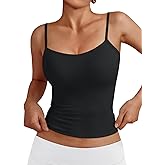 Trendy Queen Womens Adjustable Camisole Sleeveless Square Neck Spaghetti Strap Tank Tops Basic Shirt