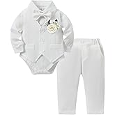 Coco&RARA Baby Boy Clothes Suits Infant Gentleman Outfits, Formal Dress Shirt+Vest+Corsage+tie+Pants Baby Suit Set 0-18M