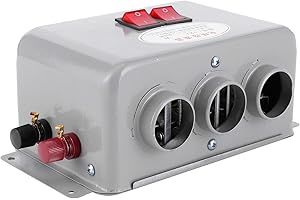 TIIYEE Car Heater, Portable Car Heater Windshield Defroster Defogger 3 Hole Vehicle Electric Demister Warmer Low Noise 2 in 1 Automobile Fast Heating High Power for Cars Bus Truck 12V 200W to 800W