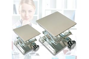 SUCOHANS Stainless Steel Lab Jack Lift Stand Table Scissor Stand Platform (6" x 6")