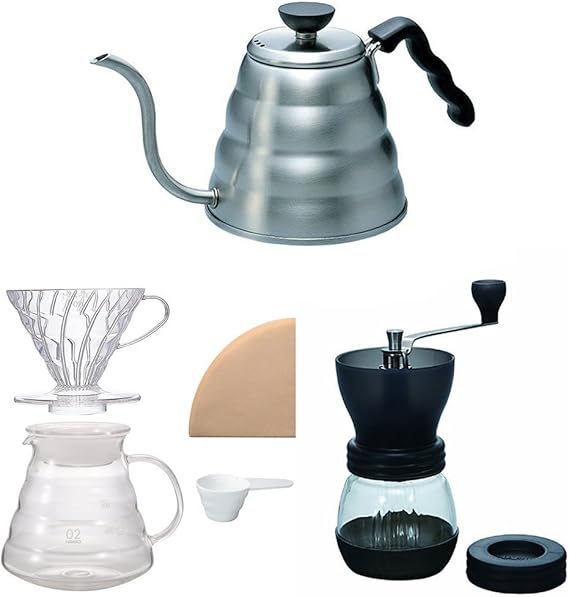 Hario V60 Kettle, Brewer Set & Coffee Mill - Three Products All Sold