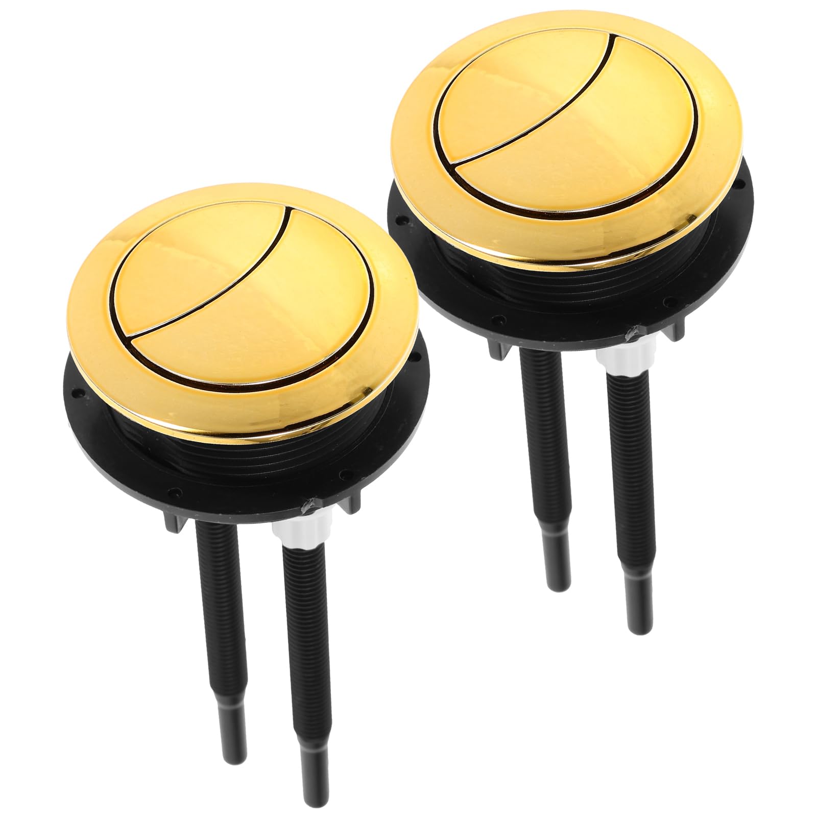 DOITOOL 2pcs Dual Toilet Flush Button Replacement Flushing Toilet Button Bathroom Cistern Compatible Ideal Cistern Tank Systems Tank Golden