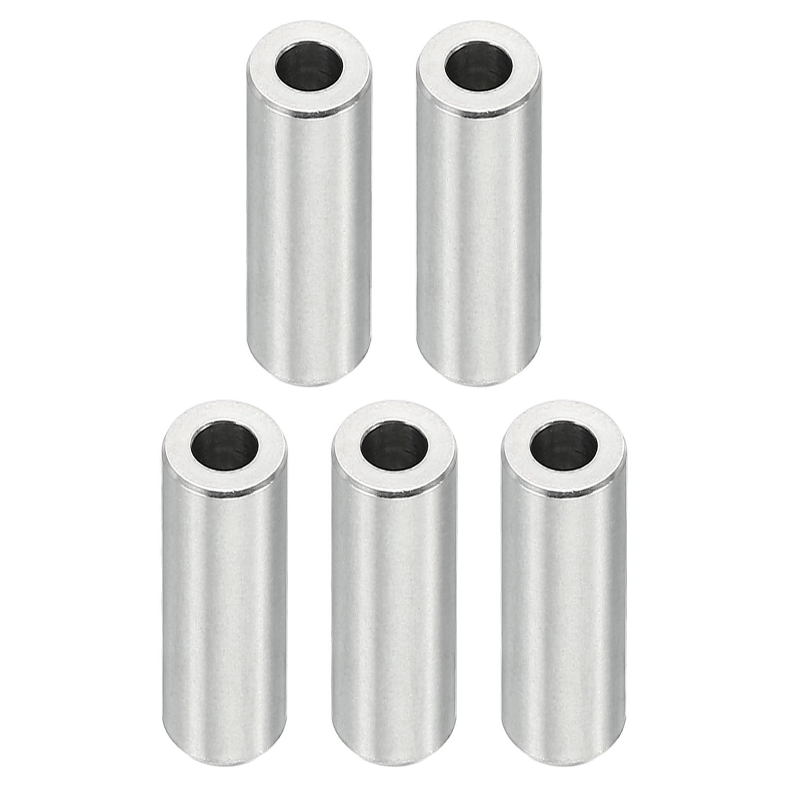 PATIKIL M4 Stainless Steel Spacers, 5 Pcs Metal Spacer Stainless Steel 4.2mm ID x 8mm OD x 20mm L Stainless Steel Spacers Screw Standoff Round for 5/32inch or M4 Screw Bolts