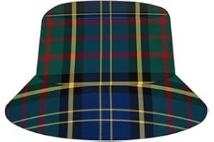 LALLRI Clan MacMillan Blue and Green Scottish Tartan Bucket Hats Sun Cap Packable Outdoor Fashion Fisherman's Hat for Women a