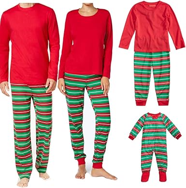 Amazon Com 2pcs Christmas Family Matching Pajama Set Mom Dad