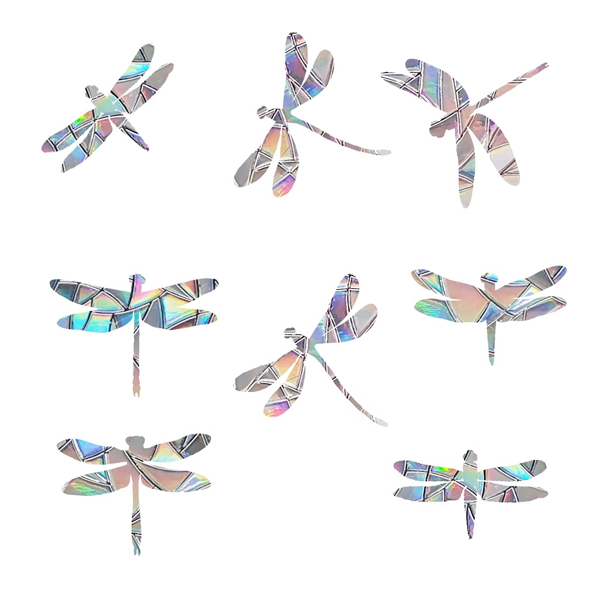EONBES Pack of 30 Dragonfly Prism Window Stickers for Bird Strikes Anti-Collision Stickers Stop Birds Flying Into Window (QCCT-QT-30)