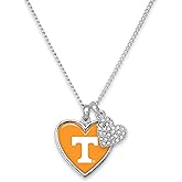 Tennessee Volunteers Amara Crystal Heart Silver Chain Necklace Jewelry Gift UT