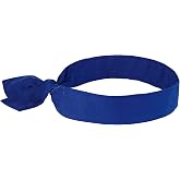 Ergodyne Chill Its 6700 Cooling Bandana, Evaporative Polymer Crystals for Cooling Relief, Tie for Adjustable Fit, Blue