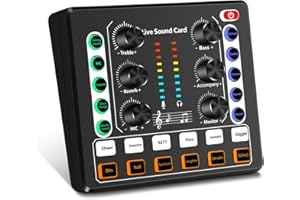 Koitmy Audio Mixer Potable Dj Sound Board Plug Play Voice Changer for PC Phone Gaming Karaoke Studio Recording Podcast Live Streaming