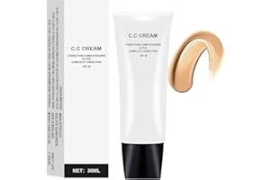 Skin Tone Adjusting CC Cream,Colour Correcting Self Adjusting for Mature Skin Full-Coverage CC Cream Tinted Moisturizing Foun